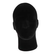 Styrofoam Model Head Mannequin Stand Wig Hair Hat Display Black - Black - View 2