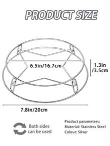Stainless Steel Steaming Rack And Cooling Rack, Metal Wire Electric Pressure Cooker Trivet, Baking Steaming Rack, Cooking Rack - Silver - View 7