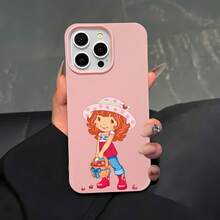 Funda de teléfono con espejo y diseño de Strawberry Girl, compatible con  17,  16 Pro Max,  15 Pro Max,  13 y  12. Fabricada en TPU para una protección óptima contra golpes y caídas. Un regalo encantador para familiares y amigos, perfecto para cumpleaños, fiestas o cualquier ocasión especial, que le dará un toque divertido y encantador a tus accesorios de diario. - Rosa - Ver 2