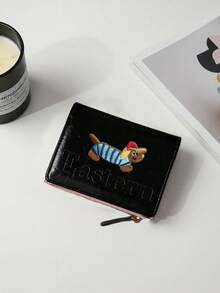 卡通腊肠犬钱包，女士短款钱包，折叠式小巧钱包，多功能卡包零钱包三合一，多层零钱包，卡包，大容量零钱包，便携式卡包，对折短款卡包，零钱包，证件夹，按扣钱包，可爱拉链钱包，时尚按扣女士钱包，适合日常、外出和购物，是送给姐妹、闺蜜、亲戚的生日、节日理想礼物。 - 彩色 - 查看 9