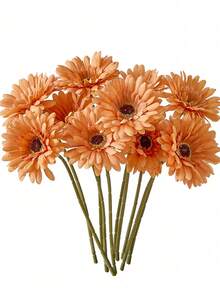 12/4支/1支（26厘米/10.2英寸）仿真非洲雏菊，非洲雏菊丝绸花，仿真非洲菊，假向日葵，散装仿真花束，适用于婚礼新娘捧花、派对、家居厨房装饰，也适合家居装饰、办公室派对等场合。 - 彩色 - 查看 2
