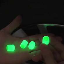 16 Fluorescent Valve Stem Caps, 4-Color Mixed Glow-In-The-Dark Tire Valve Caps Suitable For Trucks, Motorcycles, And Bicycles.