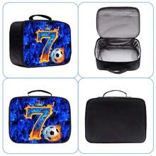 3PCS Boys Backpack Kid 16.5-Inch School Bookbag With Handbag And Pencil Case For Primary Elementary High School University - Football Number Seven - View 5