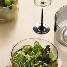 1个竹底玻璃水果碗，适用于盛放沙拉、家用水果、餐厅自助餐等，也适用于家庭、餐厅和酒店。 - 無色 - 查看 4