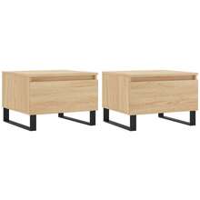 vidaXL Tables basses 2 pcs chêne sonoma 50x46x35 cm bois d'ingénierie - Noir - Voir 11
