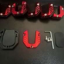 Motorcycle Side Stand Extension Pad, Aluminum Alloy Anti-Slip Stable Support Plate, Universal For Street Bikes, Scooters And Touring Motorcycles. Wider Base Enhances Parking Stability, Prevents Sinking And Sliding. CNC Precision Machined Upgraded Accessory, Suitable For Daily Riding And Customization.