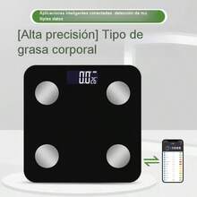 Interconexión de aplicaciones, detección de datos múltiples, báscula doméstica inteligente y precisa - Negro (puntos) - Ver 1