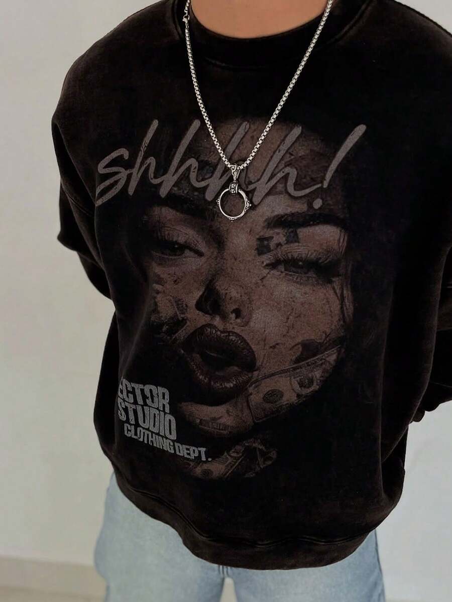 This Stylish Sports Pullover Is Perfect For Outdoor Activities. It Has A Unique Design And Is Versatile, With A Fabric Weight Of 250 Grams, Making It An Ideal Choice For Autumn And Winter. Its Casual Style Is Very Suitable For Daily Wear. - màu đen - Xem 1