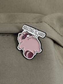 1pc Pink Flat Raccoon Enamel Needle Cute Cartoon Animal Brooch Clothes Backpack Jewelry Gift For Friends - Multicolor - View 5