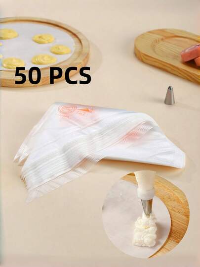 50 piezas de bolsas desechables para decorar pasteles, para decorar postres y pasteles de cumpleaños, pueden contener crema y mermelada