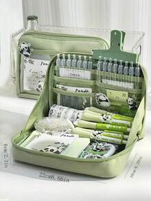 90 Degree Opening Pencil Case, 12 Compartments, Oxford Cloth Material, Stationery Storage Bag, Essential For Back To School, Suitable For School Supplies, Pencil Box, Backpack - One Size - View 2