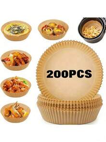 25/50/100pcs Square Disposable Air Fryer Liners, Paper Air Fryer Baskets, Baking Trays, Oven Accessories, Baking Tools, Kitchen Gadgets - Round - View 16