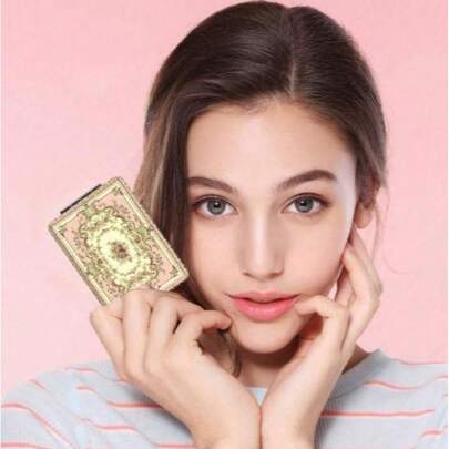 Folding Makeup Mirror With European Floral Print, Portable PU Leather Hand Mirror, 180° Hinge, Ultra-Thin Design, Cute Flower Pattern Compact Makeup Mirror, Suitable For Travel, Wallet And Daily Touch-Ups, Ideal For Office Desk, Coffee Dates, Weekend Getaways And -Worthy Photography, Perfect Gift For Young Women, Students, Fashion Enthusiasts, As Well As Valentine's Day, Christmas, And Mother's Day