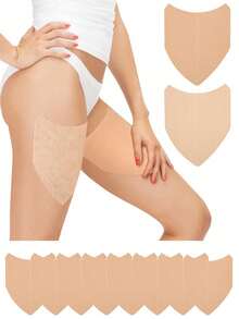 10/1pc Set Thigh Chafing Guards, Transparent Invisible Anti-Chafing Thigh Bands, Waterproof Adhesive Pads, Breathable, Unisex, Waist Strap, Adhesive Pads, V-Shaped Thigh Pads, Invisible Anti-Sweat, Anti-Friction, Leg Protection, Pressure Relief, Multi-Purpose Thigh Pads - Multicolor - View 9