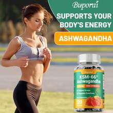 BUPORAI KSM-66 Ashwagandha Root Powder Extract - Helps Relieve Stress, Improve Brain Function, Boost Energy, Promote Sleep, And Improve Immunity - 120pcs - 120 Capsules(120粒) - 查看 5