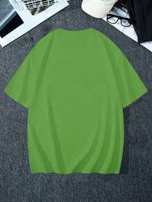 Y2K Anime Eye Print Oversized T-Shirt, Loose Fit, Premium Soft Fabric, Summer/Spring - 綠色 - 查看 2