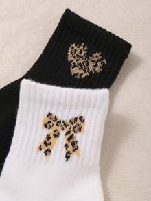 20 đôi tất ngắn co giãn họa tiết da báo, nơ và trái tim dành cho bé gái, thích hợp mặc hàng ngày và đồng phục học sinh (1-16 tuổi), bán chạy. - Nhiều màu - Xem 7