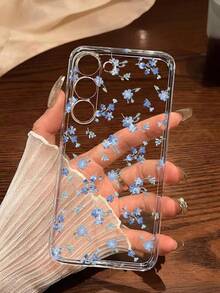 1pc Floral Pattern Soft Silicone Phone Case, Compatible With Huawei Honor, Redmi, Galaxy A04e/12/A13/A14/A34/A50/A52/A53/A54/S21/S22/S23/S24/S25/S25Ultra/S25FE/S26/S26 PLUS/S26 ULTRA/S26 EDGE, 6A/7A/8A, 12T/13T/15T/15T Pro - Clear - View 1