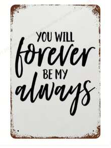 2D打印木质“你永远属于我”标牌，婚礼标牌，结婚艺术品，婴儿房装饰，儿童房墙饰，情人节浪漫艺术标牌 - 彩色 - 查看 6