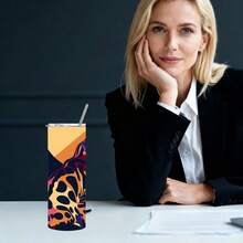 1pc 20oz Vibrant Bengal Cat Insulated Tumbler With Lid & Straw - 304 Stainless Steel, Durable & Stylish For Sports, Outdoor Activities, Perfect Gift Idea, Outdoor Hydration|Artistic Tumbler|Durable Construction - 1pc - 查看 7