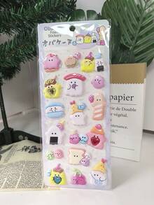 新款可爱海豹贴纸书，柔软可爱高泡EVA水钻泡泡贴纸，幽灵动物儿童可重复使用贴纸 - 彩色 - 查看 15