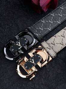 beaytar 1条极简字母元素男士腰带，轻便商务休闲裤牛仔裤腰带，配优质合金自动扣 - 多色 - 查看 1