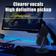 M12 Gaming Microphone, USB PC Mic For Podcasts Videos, Streaming, Condenser Mic With Quick Mute, Tripod Stand, Pop Filter, RGB Indicator, Shock Mount, Rotate Gain Button, Compatible With PlayS/5/PC - 白色 - 查看 4