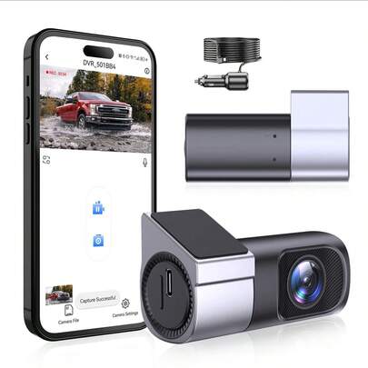 1pc High-Definition 1080P Night Vision Car DVR Dashcam Loop Recording And Live Streaming Application Control 360-Degree Rotation, Automatic Recorder 24-Hour Parking Monitor,High-Definition Automotive Parts