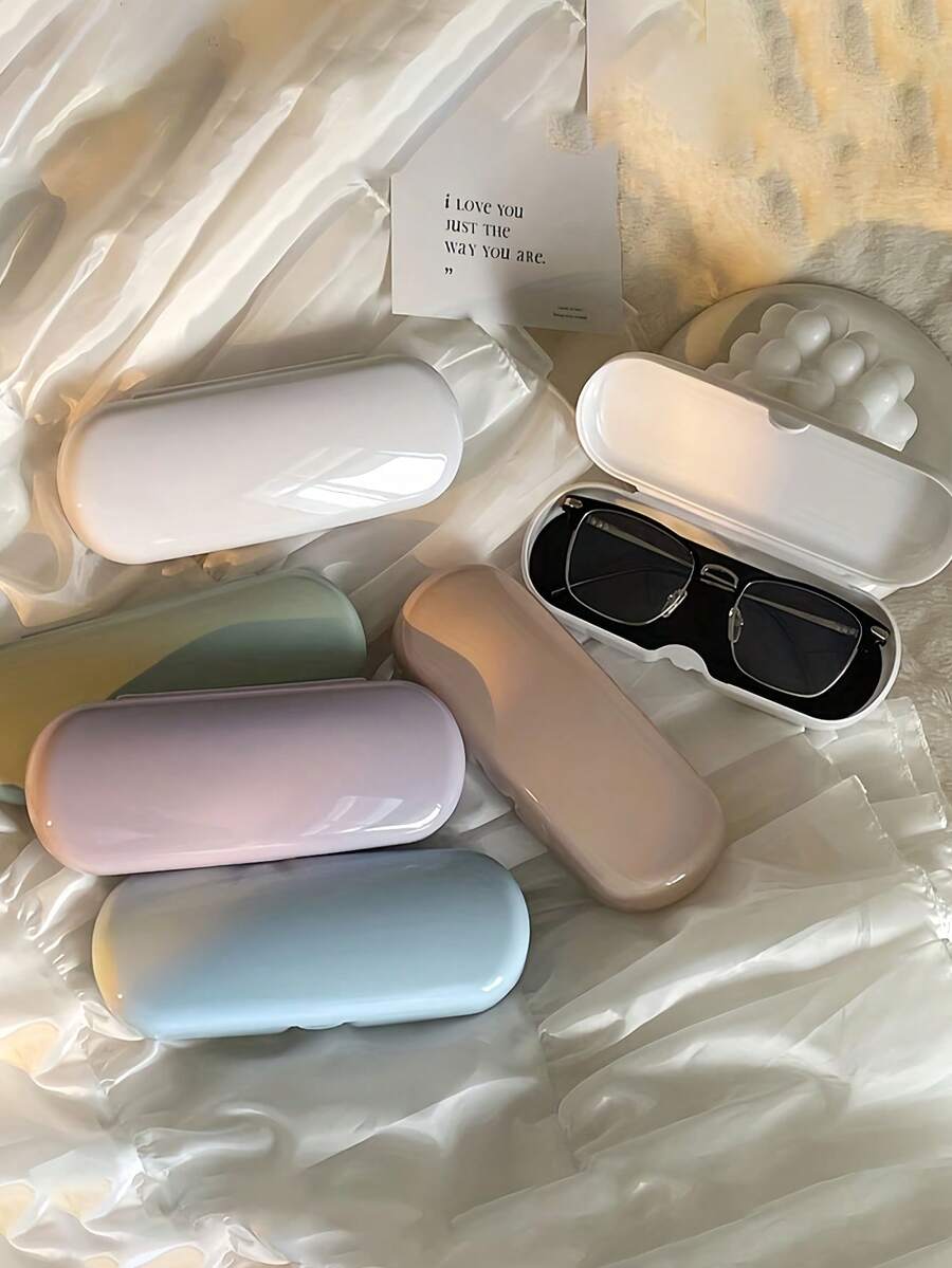 純色眼鏡盒，便攜防水防塵時尚眼鏡收納盒，輕量耐壓眼鏡架，耐用眼鏡收納袋，眼鏡配件，居家裝飾，旅行必需品，辦公桌配件
