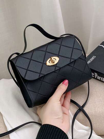 Bolso de hombro cuadrado pequeño versátil y de moda para estudiantes, bolso cruzado para teléfono con lindo adorno de perlas, bolso de mano pequeño con solapa para mujeres