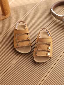 1 Pair Children's Boken Sandals, PU Upper, Anti-Slip Outsole, Hook And Loop Closure - Brown - View 4