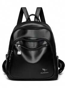 Women's Soft Leather Backpack Student School Bag Female High Quality Rucksack Multi-Functional Ladies Shoulder Bags Commuting - Black - View 4