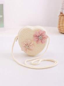 Summer New Kids Straw Hat, Fashion Bow Decor, Girls Version, Baby Sun Protection Beach Hat With Storage Bag, 2pcs Set - Multicolor - View 4