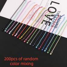 100/200pcs Colorful Round Beads Chain Keychain, Suitable For DIY Bracelet, Keychain, Pendant Accessories (Ideal For Hanging Decorations And Tags) - Multicolor - View 8