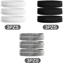 9 Piezas Bandas para el Cabello, Diademas Deportivas para Mujer y Hombre, Algodn, Absorbe el Sudor, Antideslizante, para Yoga, Fitness, Ciclismo y Viajes, Etc. Negro+Blanco+Gris - inicial - Ver 3