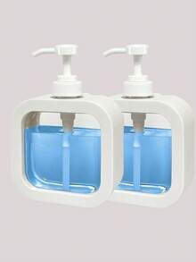 现代浴室厨房水槽皂液器，小型塑料洗手液/洗洁精分配器，带按压泵和标签 - 白色 - 彩色 - 查看 4