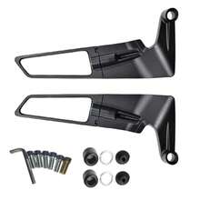 Motorcycle Wind Wing Rear View Mirrors Stealth Wind Wing Side Mirror Universal - A - View 5