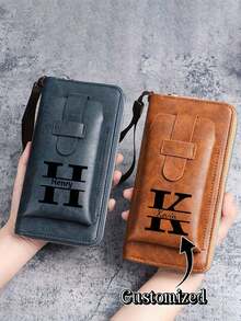 Dompet Pria Kustom, Desain Tanda Tangan Pribadi, Inisial A-Z yang Dapat Dicetak, Dompet Koin Multifungsi, Kantong Koin Resleting Panjang, Banyak Slot Kartu, Cocok untuk Sekolah, Perjalanan, Bepergian, Jalan-jalan, Belanja, dan Penggunaan Sehari-hari. Hadiah Ideal untuk Hari Ayah, Hari Valentine, dan Hari Libur Lainnya untuk Ayah, Saudara Laki-laki, dan Teman. - MultiWarna - View 1