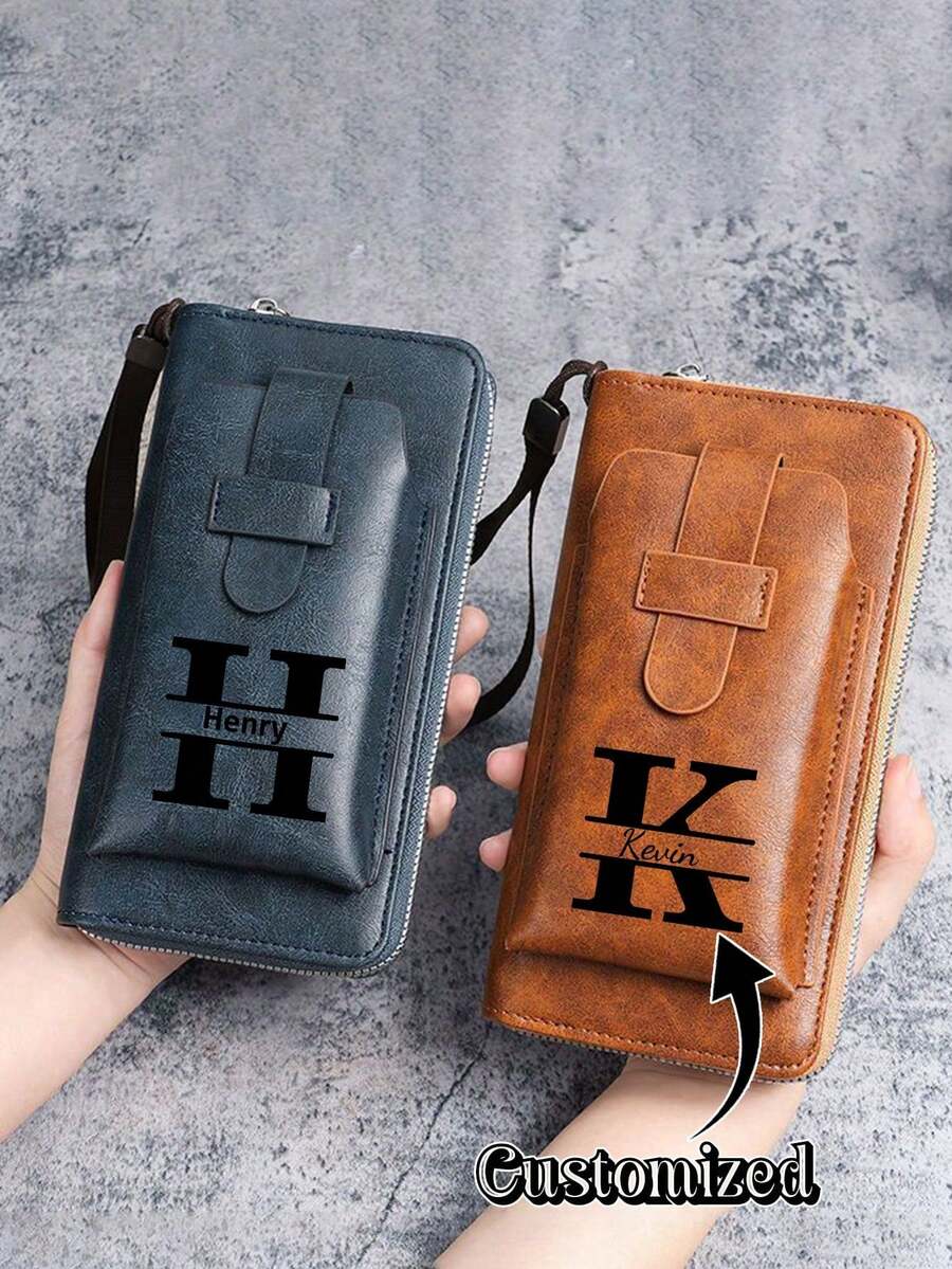 Dompet Pria Kustom, Desain Tanda Tangan Pribadi, Inisial A-Z yang Dapat Dicetak, Dompet Koin Multifungsi, Kantong Koin Resleting Panjang, Banyak Slot Kartu, Cocok untuk Sekolah, Perjalanan, Bepergian, Jalan-jalan, Belanja, dan Penggunaan Sehari-hari. Hadiah Ideal untuk Hari Ayah, Hari Valentine, dan Hari Libur Lainnya untuk Ayah, Saudara Laki-laki, dan Teman. - MultiWarna - View 1