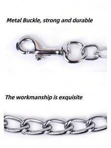 1pc 1.2M Metal Chain Design Suitable For Small/Medium Pets Cat/Dog Metal Leash - Black - View 2