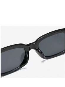 Brand New Small-Frame Glasses, Women's European And American Vintage Teardrop-Shaped Glasses, High-End Women's Style Glasses, Suitable For Daily Wear, Travel, And Photography, Unisex, Eye Accessories, Simple And Casual Geometric Flat-Top Women's Glasses Made Of PC Material, Suitable For All Seasons  Casual    PC    None - 黑色 - 查看 3
