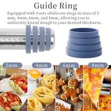 CYPNRodillos de Cocina Rodillo Ajustable de Amasar de Acero Inoxidable con Escala Rodillo Antideslizante de Masa para Hornear Pastelería Pizza Galletas TortillasFashion - 219619415 - Ver 5