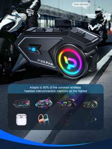 1/2pcs P30 Pro Motorcycle Helmet Bluetooth Headset Intercom Dual 500m Music Sharing Waterproof Stereo FM Radio Hands-Free Calling