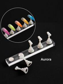 5pcs/Pack Magnetic Nail Art Practice Base & Display Board, Reusable For Nail Tips, Ideal For Beginner Training And Nail Salon Display, Sturdy Practice Stand - Multicolor - View 5