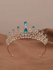 1件优雅公主水晶水钻皇冠 - 闪亮合金发饰，适用于婚礼、生日和特殊场合，发饰，皇冠造型发饰，新娘必备