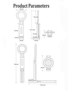 1个旅行磁吸手机支架，ABS材质，Magsafe便携式夹子，可旋转可折叠，通用手机支架，360度旋转，桌面可折叠支架 - 彩色 - 查看 11