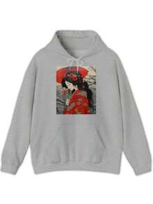 1 PcsFleece Sweatshirt,90s Graphic Classic Airbrush Illustration Retro BirthdayHoodies, Quality Hoodies, Machine Washable – Easy To Clean, Minimalist Design – Clean And Modern Look,Hoodies For Men And Women,Sudaderas Para Hombre,300g Cotton Casual Hoodies, Oversize Hooded SweatHoodies With Pockets,Graphic Hoodies,Fall And Winter Long Sleeve - 灰-5 - 查看 3