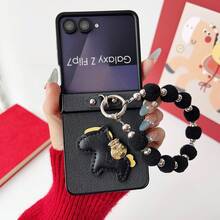 1pc Pony Pattern Protective Foldable Phone Case With Lanyard, Thin, Lightweight, Shock-Resistant, Popular, Compatible With Samsung Galaxy Z Flip 7, Galaxy Z Flip 6, Galaxy Z Flip 5, Galaxy Z Flip 7 FE - Multicolor - View 16