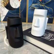 Latest Trending New Creative Multifunctional Pen Holder Eyeglass Rack Office Desk Pen Cup Student Organizer Moai Statue Decor - Birthday Gift - Christmas Gift - Party Gift - Best Gift - Easter Gift - Multicolor - View 2