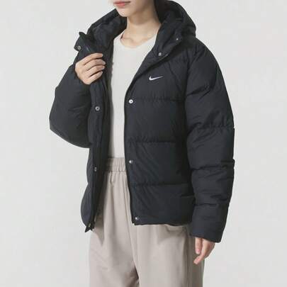 Nike Chaqueta de plumas holgada con capucha, impermeable y acolchada para mujer, para el invierno